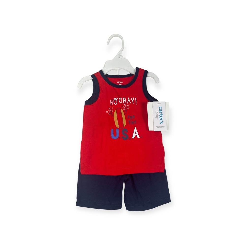 Carter's USA Outfit‎ Set Sleeveless Top Shorts Patriotic Baby 6 Months